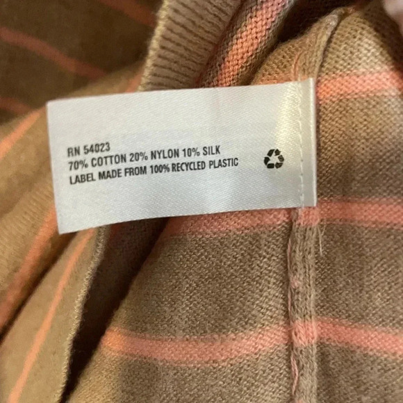 GAP Maternity V-Neck Sweater, Cotton/Nylon/Silk Blend, Size Small Tan/Pink Y2K - Picture 4 of 6